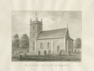 Igreja Himley: desenho sépia de John Buckler
