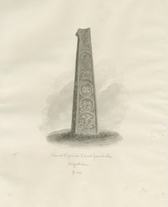 Igreja de Ilam - Cruz Antiga: desenho em sépia, 1847 de John Buckler