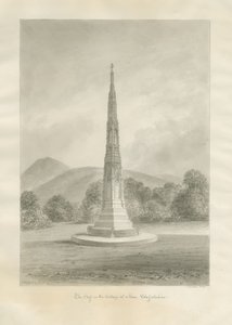 Ilam Village - Cross: desenho em sépia de John Buckler