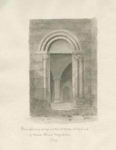 Interior da Igreja de Standon: desenho sépia, 24 de Maio de 1847 (desenho) de John Buckler