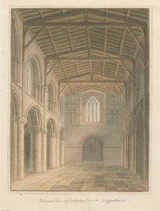 Interior da Igreja do Priorado de Tutbury: pintura em aquarela de John Buckler