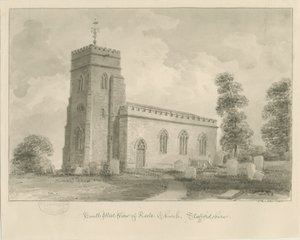 Igreja de Keele: desenho em sépia de John Buckler