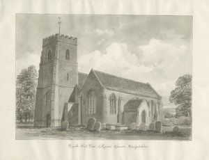 Igreja Kinver: desenho sépia de John Buckler
