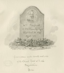 Igreja Leek - Lápide: desenho sépia