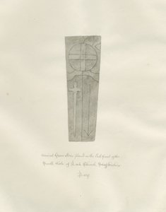 Igreja Leek - Lápide: desenho sépia de John Buckler