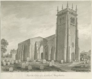 Igreja Leek: desenho sépia de John Buckler