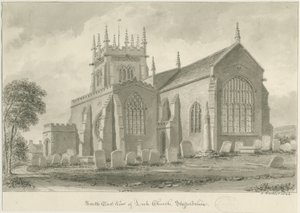 Igreja de alho-poró: desenho em sépia, 1844 de John Buckler