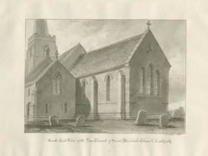 Lichfield - Chancelaria da Igreja de São Miguel: desenho sépia de John Buckler
