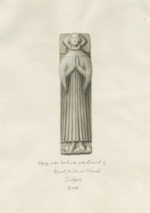 Lichfield - Efígie em Chancelaria da Igreja de São Miguel: desenho sépia de John Buckler
