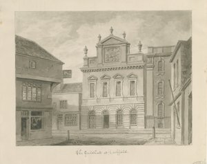 Lichfield - Guildhall: desenho sépia de John Buckler