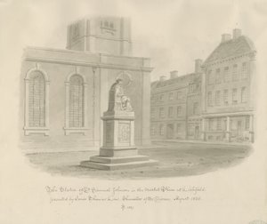 Lichfield - Market Place: desenho em sépia de John Buckler