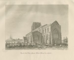Lichfield - Igreja de St. Chad: desenho sépia de John Buckler