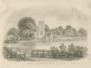 Lichfield - Igreja de St. Chad: desenho sépia de John Buckler