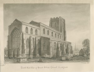 Lichfield - Igreja de St. Chad: desenho sépia de John Buckler
