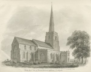 Lichfield - Igreja de São Miguel: desenho sépia de John Buckler