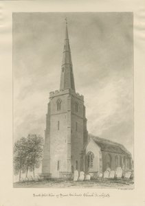 Lichfield - Igreja de São Miguel: desenho sépia de John Buckler