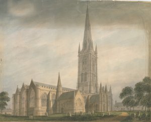 Lincolnshire - Grantham Church, 1811 de John Buckler