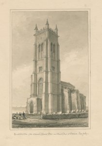 Norfolk - Cromer - Igreja de São Pedro e São Paulo: desenho em sépia, 1847 de John Buckler