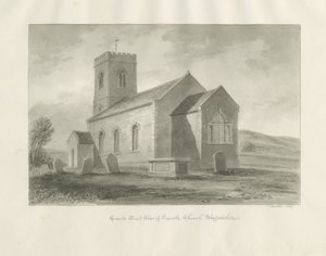 Igreja Onecote: desenho em sépia, 1847 de John Buckler