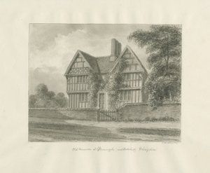 Patshull - antiga mansão em Boningale: desenho em sépia, 1847 de John Buckler