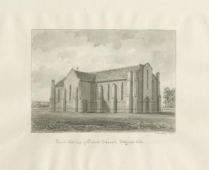 Igreja de Pelsall: desenho em sépia de John Buckler