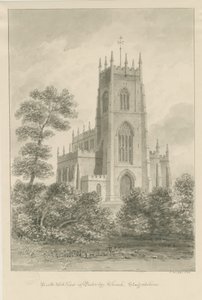 Igreja Penkridge: desenho em sépia de John Buckler