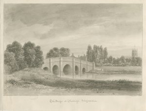 Penkridge Town - Ponte [Bull]: desenho sépia de John Buckler