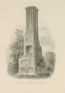 Salão Pillaton - Chaminé da cozinha: desenho sépia (vinheta), sd [1841] (desenho) de John Buckler