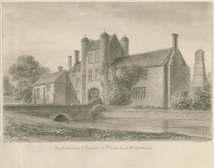 Pillaton Hall: desenho sépia, 1841 de John Buckler