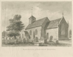 Igreja de Ranton: desenho em sépia, 1842 de John Buckler