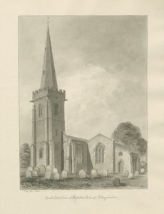Igreja Rolleston: desenho sépia de John Buckler