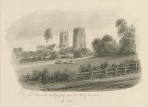 Rugeley Town - Da Stafford Road: desenho em sépia de John Buckler