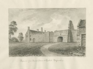 Rushall Hall: desenho lavado em sépia de John Buckler
