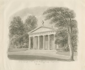 Shugborough - Templo Dórico: desenho em sépia, 1842 de John Buckler