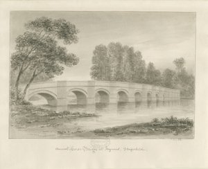 Ponte de Shugborough: desenho em sépia, nd [ 1840]
