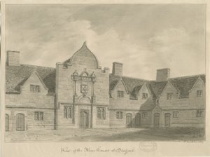 Stafford - Alms Houses: desenho em sépia, 1837 de John Buckler
