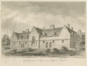 Stafford - Alms Houses: desenho sépia, 1841 de John Buckler