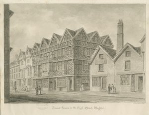 Stafford - Antiga "casa alta": desenho em sépia, 1841 de John Buckler