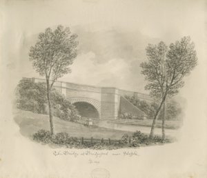 Stafford - Ponte em Bridgeford: desenho sépia de John Buckler