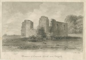 Stafford - Creswell Chapel: desenho em sépia, 1837 de John Buckler