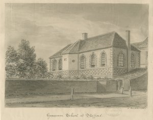 Stafford - Grammar School: desenho em sépia, 1837 de John Buckler