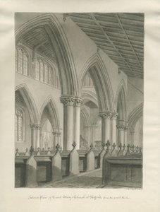 Stafford - Interior da Igreja de Santa Maria: desenho em sépia, 1845 de John Buckler