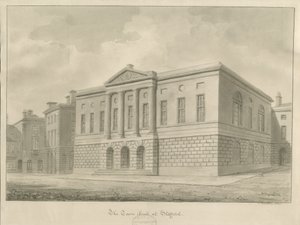 Stafford - Shire Hall: desenho sépia de John Buckler