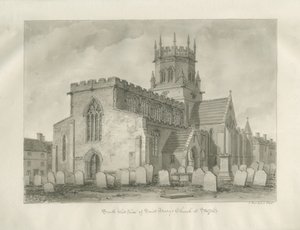 Stafford - Igreja de Santa Maria: desenho sépia de John Buckler