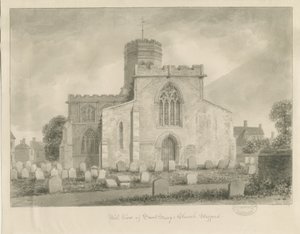 Stafford - Igreja de Santa Maria: desenho em sépia, 1842 de John Buckler
