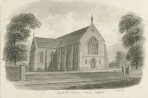 Stafford - Igreja de São Paulo, Forebridge: desenho em sépia, 1844 de John Buckler