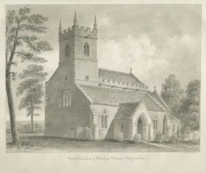 Igreja Standon: desenho sépia de John Buckler