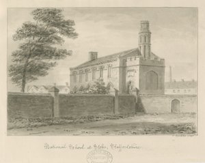 Stoke-upon-Trent - Escola Nacional: desenho em sépia, 1840 de John Buckler