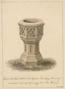 Surrey - Tooting - Fonte no Revd. Jardim do Sr. Lord: desenho em sépia, 1827 de John Buckler