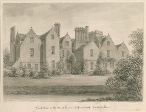 Tamworth - The Moat House: desenho em sépia de John Buckler
